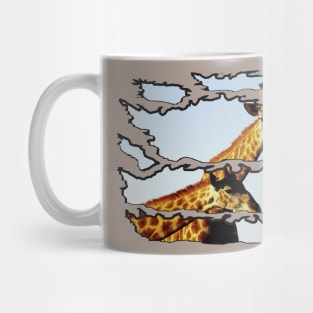 Ripped Wildlife Blue Sky Giraffe Mug